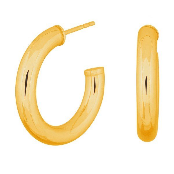 Stilfulde SIMPLE52 hoops fra Nordahl Andersen i 18 karat forgyldt sølv med blank overflade og Ø25 mm diameter.